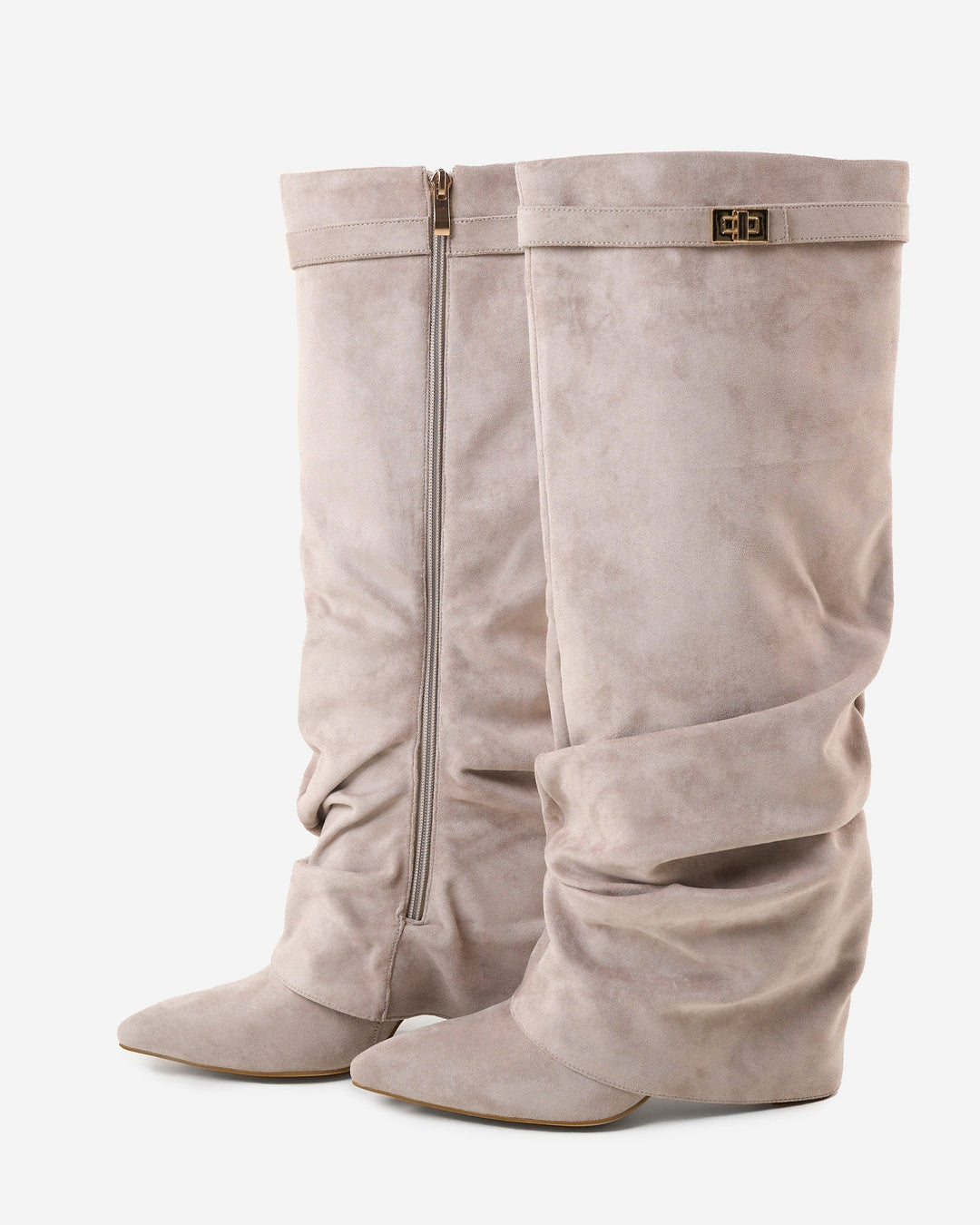 Bottes Montantes en Daim - taupe