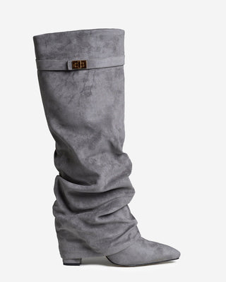 Bottes Montantes en Daim - Gris