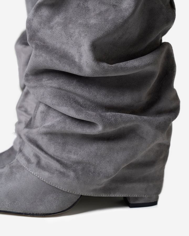 Bottes Montantes en Daim - Gris