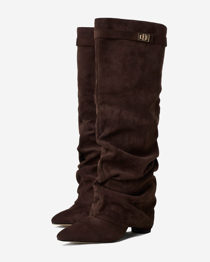 Bottes Montantes en Daim - Marron