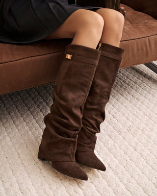 Bottes Montantes en Daim - Marron